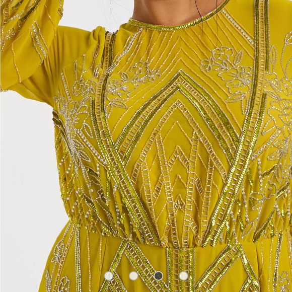 NWT ASOS CURVE blouson linear embellished midi dress - Picture 2 of 5